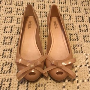 SOLD Melissa Pink Bow Ballerina Flats Rare